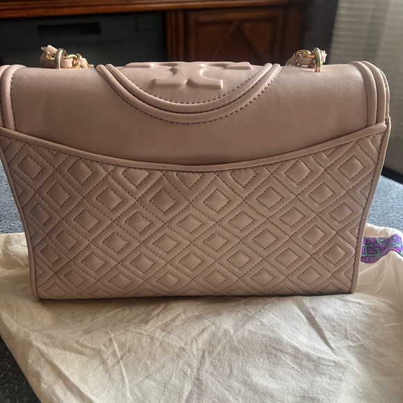 Tory Burch Fleming Convertible Shoulder Bag Crossbody Leather Medium Blush Pink - Picture 2 of 7